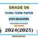 Southern Province 2024 Grade 06 Civic Education 3rd Term Test Paper | Tamil Medium