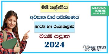 North Western Province 2024 Grade 08 Drama 3rd Term Test Paper | Sinhala Medium