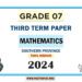 Southern Province 2024 Grade 07 Mathematics 3rd Term Test Paper | Tamil Medium