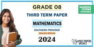 Southern Province 2024 Grade 08 Mathematics 3rd Term Test Paper | English Medium
