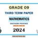 Southern Province 2024 Grade 09 Mathematics 3rd Term Test Paper | English Medium