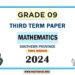 Southern Province 2024 Grade 09 Mathematics 3rd Term Test Paper | Tamil Medium