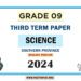 Southern Province 2024 Grade 09 Science 3rd Term Test Paper | English Medium