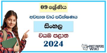North Western Province 2024 Grade 09 Sinhala Language 3rd Term Test Paper