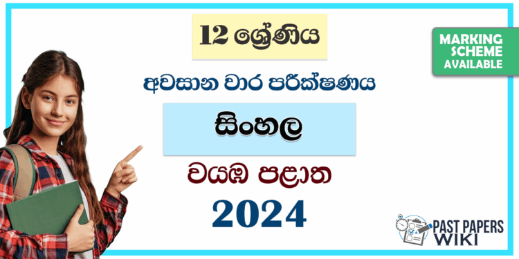 2024 Grade 12 Sinhala 3rd Term Test Paper | North Western Province