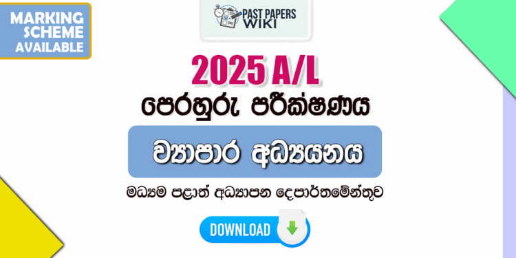 2025 A/L Business Studies Model Paper | Central Province
