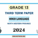 2024 Grade 13 Hindi Language 3rd Term Test Paper | North Western Province