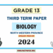 2024 Grade 13 Biology 3rd Term Test Paper(English Medium) | North Western Province