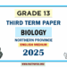 English Medium Grade 13 Biology 3rd Term Test Paper 2025 | Northern Province