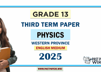 English Medium Grade 13 Physics 3rd Term Test Paper 2025 | Western Province