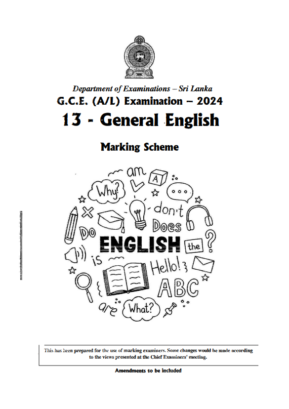 2024 A/L General English past paper answers PDF