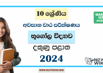 Southern Province 2024 Grade 10 Geography 3rd Term Test Paper