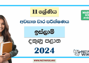 Southern Province 2024 Grade 11 Islam 3rd Term Test Paper