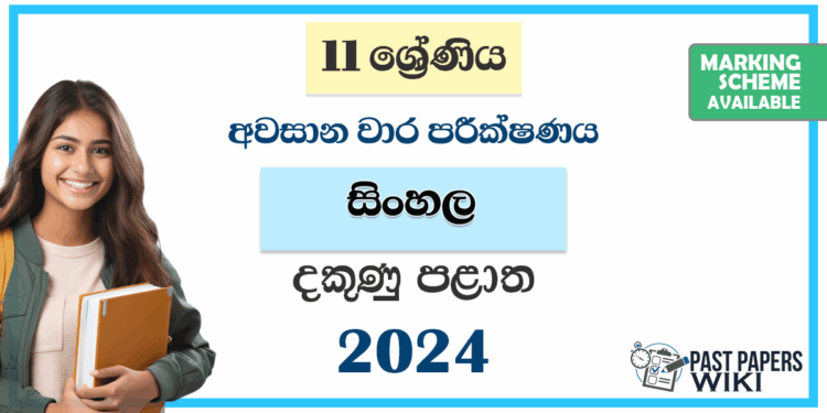 Southern Province 2024 Grade 11 Sinhala 3rd Term Test Paper