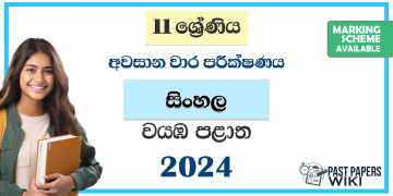 North Western Province 2024 Grade 11 Sinhala 3rd Term Test Paper