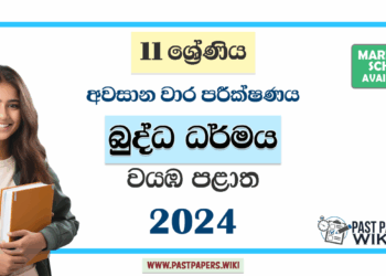 North Western Province 2024 Grade 11 Buddhism 3rd Term Test Paper