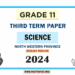 English Medium 2024 Grade 11 Science 3rd Term Test Paper North Western Province
