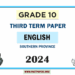 2024 Grade 10 English 3rd Term Test Paper Southern Province