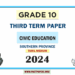 Tamil Medium 2024 Grade 10 Civic Education 3rd Term Test Paper Southern Province