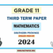 English Medium 2024 Grade 11 Mathematics 3rd Term Test Paper Southern Province
