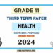 English Medium 2024 Grade 11 Health 3rd Term Test Paper Southern Province