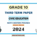 English Medium 2024 Grade 10 Civic Education 3rd Term Test Paper North Western Province