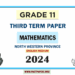 English Medium 2024 Grade 11 Mathematics 3rd Term Test Paper North Western Province