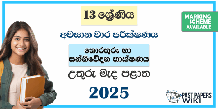 Grade 13 ICT 3rd Term Test Paper 2025 | North Central Province