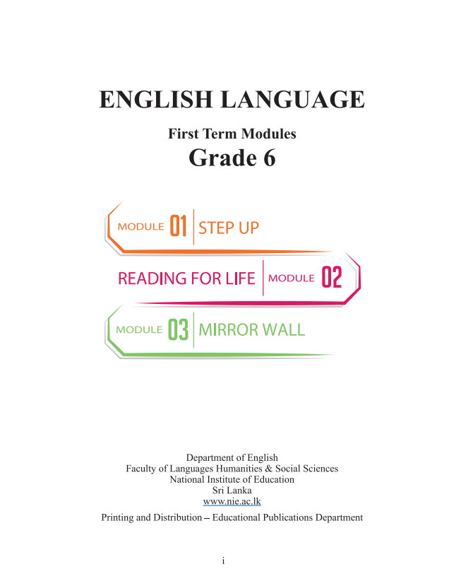 Grade 06 English Language First-term Module Book