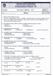 North Western Province 2024 Grade 10 History 3rd Term Test Paper