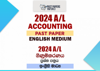 2024 A/L Accounting Past Paper | English Medium