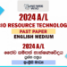 2024 A/L Bio Resource Technology Past Paper | English Medium