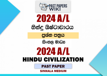 2024 A/L Hindu Civilization Past Paper | Sinhala Medium