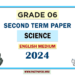 English Medium 2024 Grade 06 Science 2nd Term Test Paper