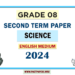 English Medium 2024 Grade 08 Science 2nd Term Test Paper