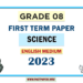 English Medium 2023 Grade 08 Science 1st Term Test Paper