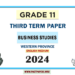 English Medium 2024 Grade 11 Business Studies 3rd Term Test Paper Western Province
