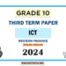 English Medium 2024 Grade 10 ICT 3rd Term Test Paper Western Province