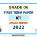 English Medium Grade 06 ICT 1st Term Test Paper 2022