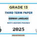 Grade 13 German Language 3rd Term Test Paper 2025 | Northwestern Province