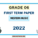 Grade 06 Western Music 1st Term Test Paper 2022