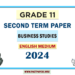 English Medium 2024 Grade 11 Business Studies 2nd Term Test Paper
