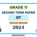 English Medium 2024 Grade 11 ICT 2nd Term Test Paper