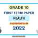 English Medium Grade 10 Health 1st Term Test Paper 2022