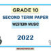 Grade 10 Western Music 2nd Term Test Paper 2022