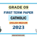 English Medium 2023 Grade 09 Catholic 1st Term Test Paper