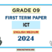 English Medium 2024 Grade 09 ICT 1st Term Test Paper