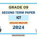 English Medium 2024 Grade 09 ICT 2nd Term Test Paper