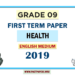 English Medium Grade 09 Health 1st Term Test Paper 2019