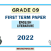 Grade 09 English Literature 1st Term Test Paper 2022